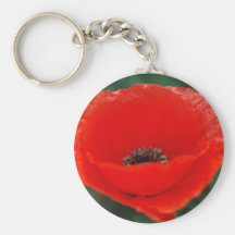 Poppy flower and meaning keychain