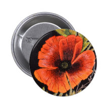 Poppy Flower Button