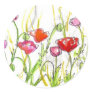 Poppy Flower Fields Summer Wildflower Painting Stickers