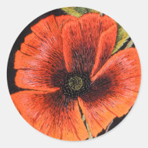 Poppy Flower Stickers