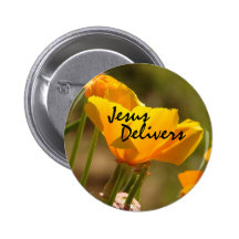 Poppy Jesus Delivers Button