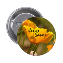Poppy Jesus Saves Button