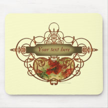 Poppy Ornate Scroll Banner Mousepad