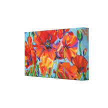 Poppy Painting Stretched Canvas Prints