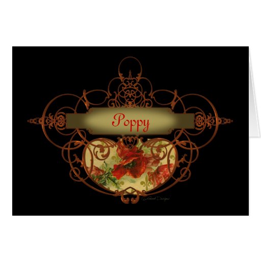 Poppy Scroll Banner Greeting Card