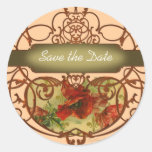 Poppy Scroll Banner Save the Date Tag Stickers