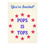 Pops is Tops for Dad Custom Invitations