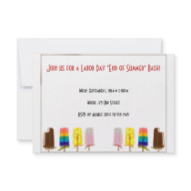 Popsicle End of Summer Labour Day Invitation