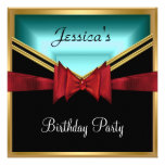 Popular Black Teal Party Invitation