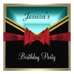 Popular Black Teal Party Invitation