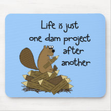 Popular Funny  Beaver at Work Mouse Pad