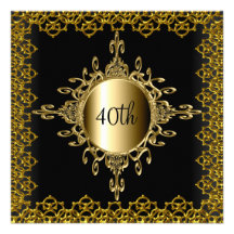 Popular Invitation Birthday Party Black and gold