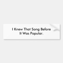 Popular Songs Bumper Sticker