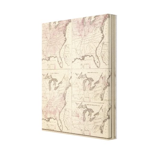 Population and Density - United States Census 1870 Canvas Prints