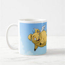 Porc de vol dans la tasse de nuages