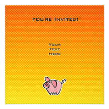 Porc jaune-orange invitation