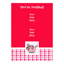 Porc mignon invitations personnalisables