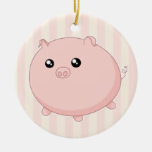 Porc rose potelé mignon de Kawaii Ornements