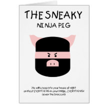 Porc sournois de Ninja Cartes De Vœux