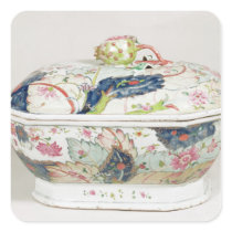 Porcelain dish, 18th century stickers