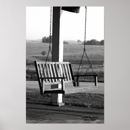 Porch Swing, black and white Print