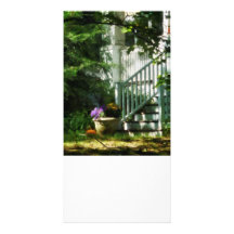 Porch with Urn and Pumpkin Picture Card