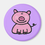 Porcin rose aimants pour réfrigérateur