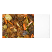 pork carrots potatoes oven baked food design personalized photo card