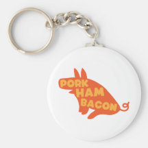 pork ham bacon key chains