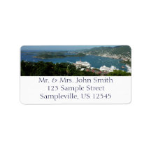Port dans l'étiquette de adresse de St Thomas Étiquette D’adresse