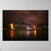 Port de Sydney la nuit Posters