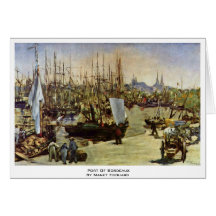 Port Of Bordeaux By Manet Edouard Greeting Cards