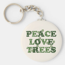 Porte - clé d'arbres d'amour de paix porte-clef