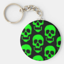 Porte - clé "de crânes verts" porte-clefs