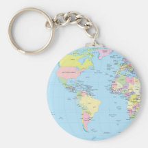 Porte-clés avec la carte du monde