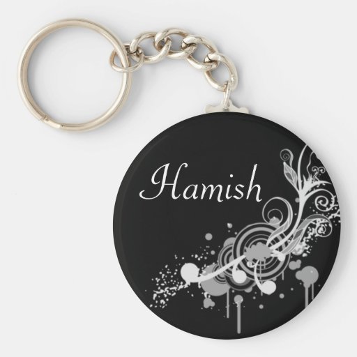 Porte-clés nommé personnalisé - motif noir