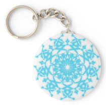 Porte-clés psychédélique kaléidoscope fleur bleue