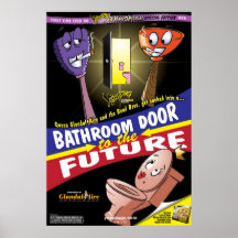 Porte de salle de bains à la future affiche