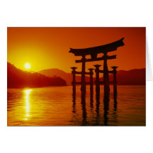 Porte d'O-Torii, tombeau d'Itsukushima, Miyajima, Cartes De Vœux