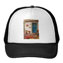 Porte - entrée principale bleue casquettes de camionneur