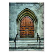 Porte gothique d'église de style impression photographique