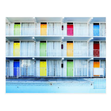 Portes colorées de motel, Wildwood, NJ Carte Postale