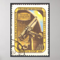 Portfolio Poster - USSR 1957 Astronomy Stamp Art