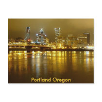 Portland at Night Postcard