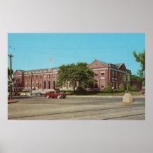 Portland, Maine Post Office 1950s Print