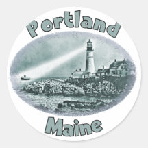 Portland, Maine Round Stickers