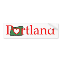 portland Oregon Heart Shirt Bumper Stickers
