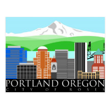 Portland Oregon Skyline with Mount Hood Post Cards