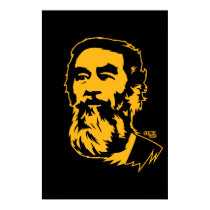 Portrait barbu de Saddam Hussein affiches