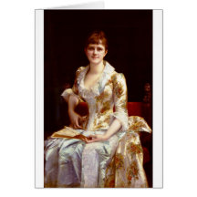 Portrait de Cabanel Alexandre de jeune Madame Cartes De Vœux